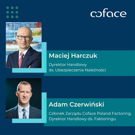 Infografika przedstawiająca 4 filary usług Coface: ubezpieczenia należności, faktoring, informacje gospodarcze, windykacja