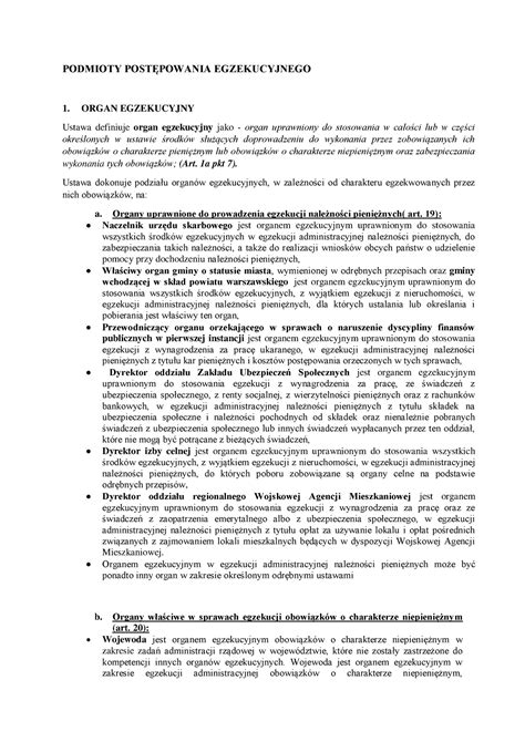 Tabela kosztów postępowania egzekucyjnego