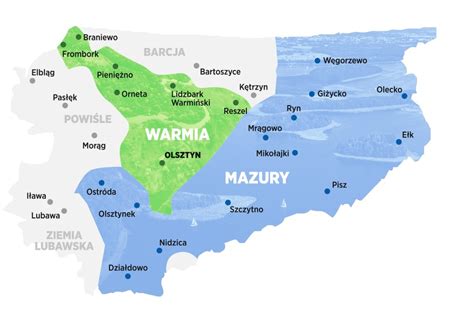 Mapa Warmii i Mazur