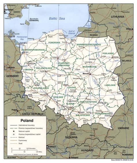 Mapa Polski z zaznaczonymi miastami Bielsko-Biała i Czechowice-Dziedzice