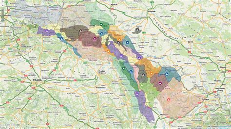 Mapa Sudetów z zaznaczeniem atrakcyjnych turystycznie terenów