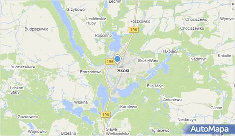 Gmina Skoki - mapa z zaznaczonymi sołectwami