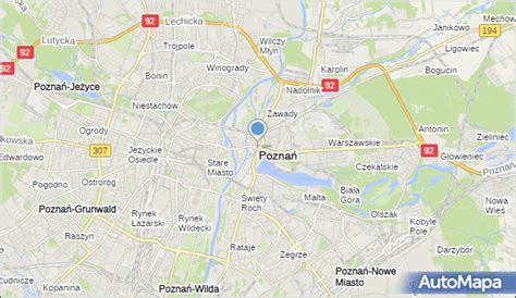 Mapa Poznania z zaznaczoną dzielnicą Wilda