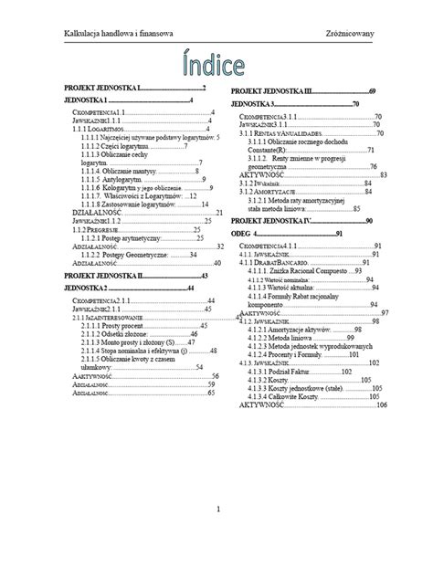 Kalkulacja finansowa