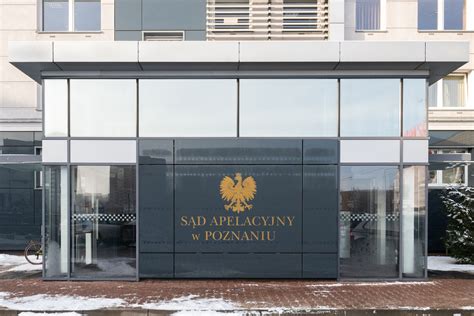 Mapa Sądu Apelacyjnego w Poznaniu z zaznaczonymi obszarami właściwości