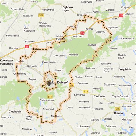 Mapa gminy Bolesław z zaznaczonymi miejscowościami Krzykawa