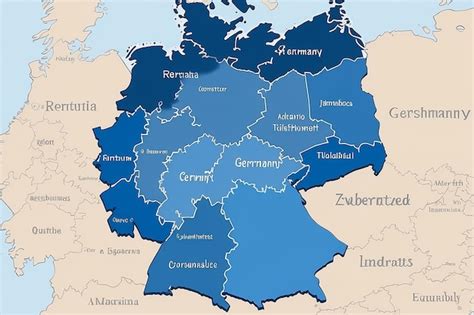 Mapa Niemiec z zaznaczonymi głównymi ośrodkami gospodarczymi