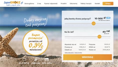 Kalkulator pożyczki Supergrosz