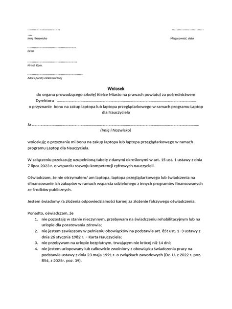 Przykładowy wniosek egzekucyjny