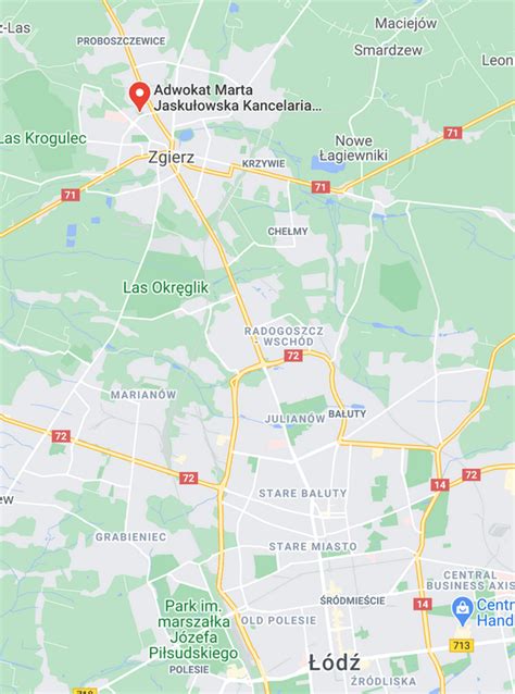 Mapa lokalizacji kancelarii komorniczej w Zgierzu