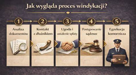 Infografika: etapy windykacji od kontaktu po egzekucję