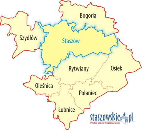 Mapa powiatu staszowskiego