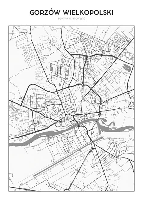 Mapa Gorzowa Wielkopolskiego z zaznaczoną lokalizacją kancelarii komorniczych