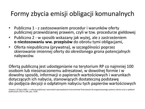 Schemat emisji obligacji komunalnych