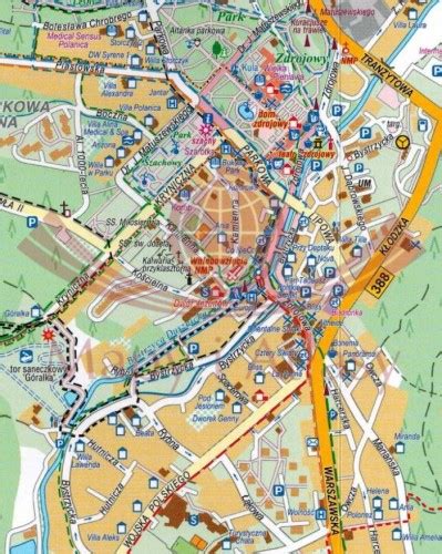 Mapa Polanicy-Zdroju z zaznaczonymi terenami inwestycji