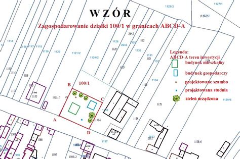 Schemat zabudowy nieruchomości przy ul. Majkowskiego nr 3