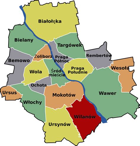 Mapa dzielnicy Wawer w Warszawie