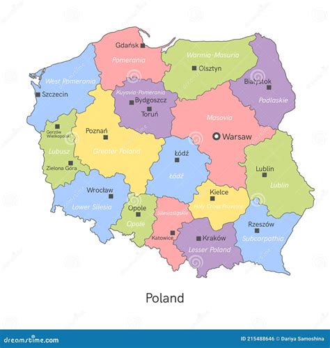 Mapa Polski z zaznaczonymi regionami o największym zadłużeniu firm