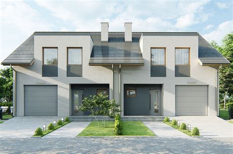 Nowoczesne domy w zabudowie bliźniaczej