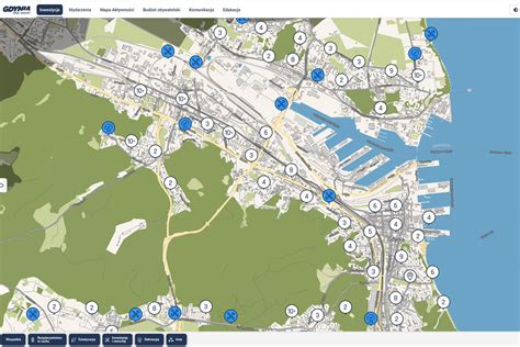 mapa Gdyni z zaznaczonymi kancelariami komorniczymi