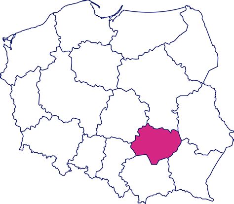 Mapa Polski z zaznaczonym Nowym Sączem