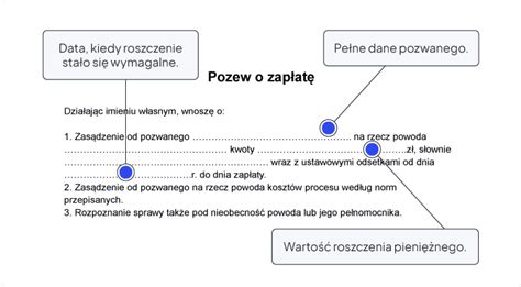 Schemat przedstawiający proces sądowy w windykacji, od złożenia pozwu do uzyskania nakazu zapłaty.