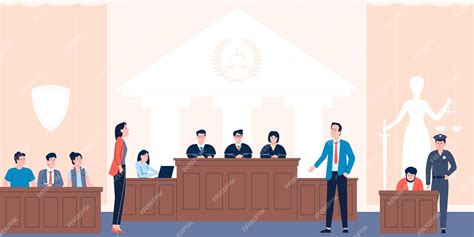 Ilustracja przedstawiająca proces składania pozwu w sądzie