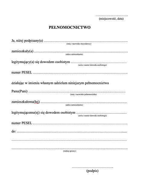 Dokument pełnomocnictwa