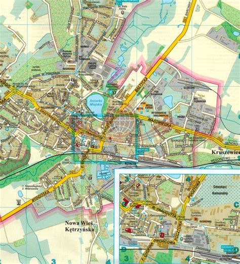 mapa Olsztyna z zaznaczoną ulicą Staszica