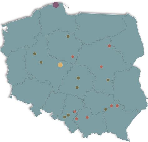 Mapa lokalizacji biur arvato Polska