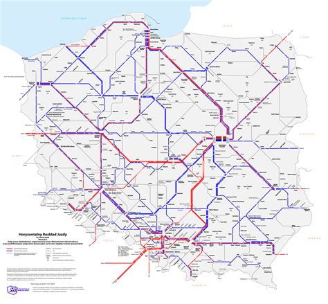 Mapa tras linii obsługujących gminę Komorniki i pobliskie miejscowości z zaznaczonymi przystankami