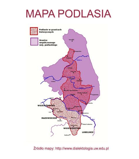 Mapa Polski z zaznaczonym regionem Podlasia