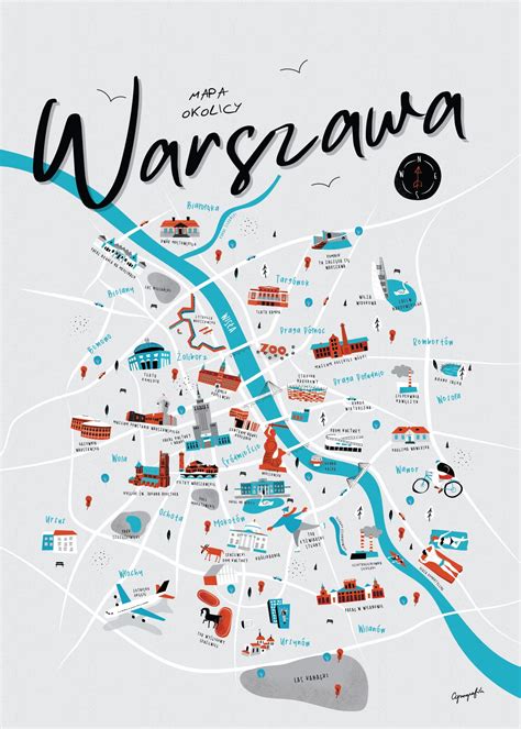 Mapa Warszawy z zaznaczoną lokalizacją kancelarii