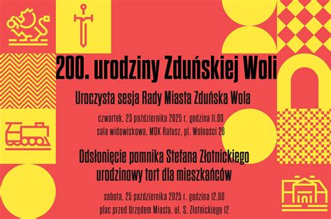 Plakat informacyjny o obchodach 200-lecia Zduńskiej Woli