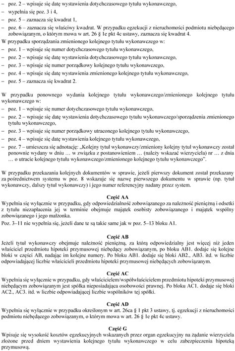 Rodzaje tytułów wykonawczych