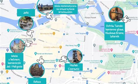 Mapa Ogrodzieńca z zaznaczonymi atrakcjami turystycznymi