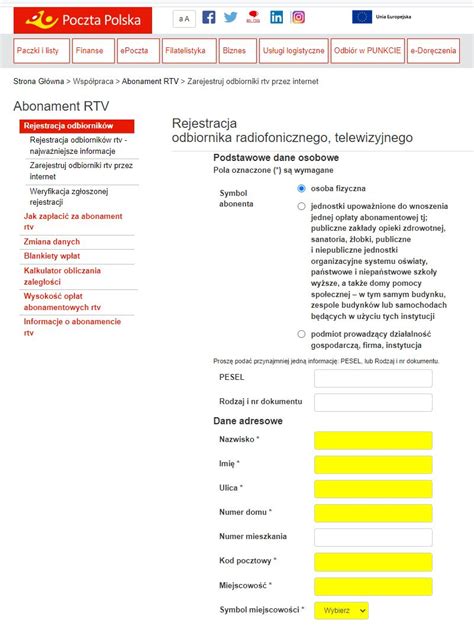 Kontroler Poczty Polskiej sprawdzający rejestrację odbiornika RTV