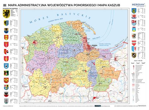 Mapa województwa pomorskiego z zaznaczonymi Lignowami Szlacheckimi