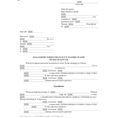 Ilustracja procesu zgłaszania wierzytelności w postępowaniu upadłościowym