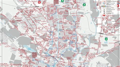 Mapa linii autobusowych obsługujących Komorniki