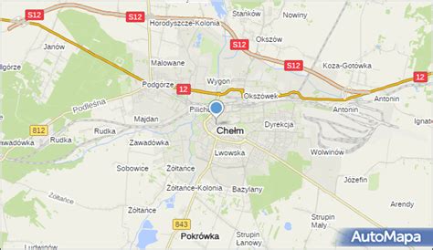 Mapa Chełma z lokalizacjami miejskich spółek