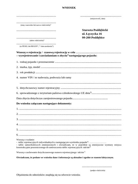 Przykładowy druk wniosku egzekucyjnego