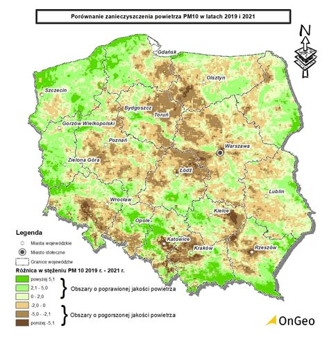 Mapa przedstawiająca organy egzekucyjne w Polsce