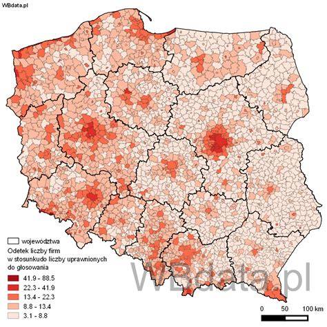 Mapa geograficzna wpływu decyzji UOKiK na działalność przedsiębiorstw w Polsce