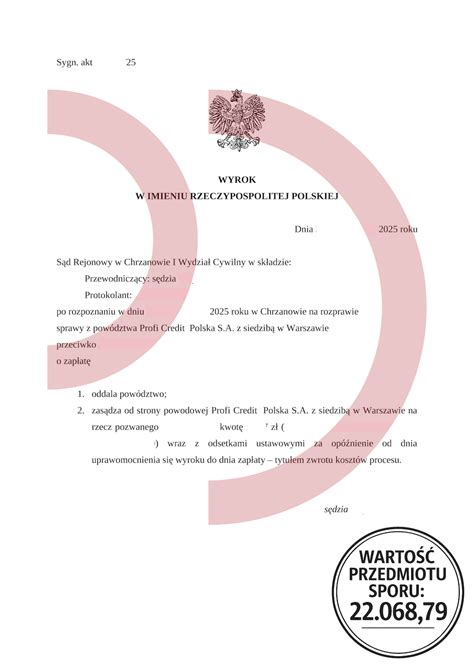 Rola kancelarii w oddłużaniu - przykładowe wygrane z Profi Credit