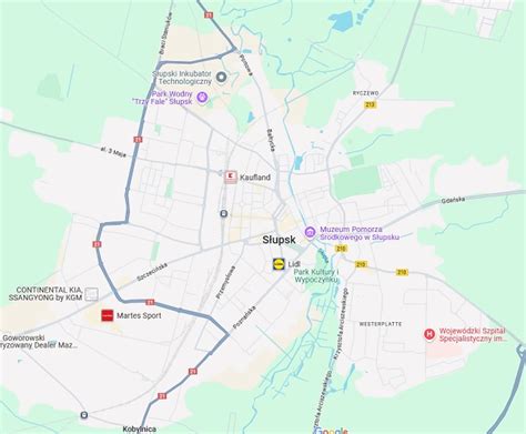 Mapa Słupska z zaznaczoną lokalizacją