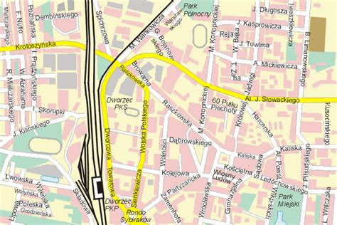 Mapa Ostrowa Wielkopolskiego z zaznaczoną lokalizacją