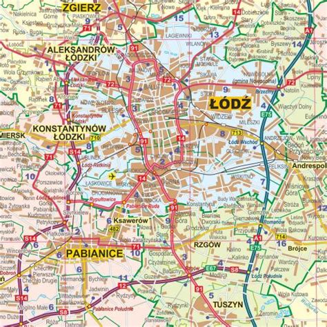 Mapa Łodzi z zaznaczonymi dzielnicami i lokalizacją kancelarii komorniczych