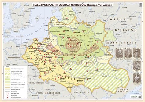 Mapa Rzeczypospolitej Obojga Narodów w XVI wieku