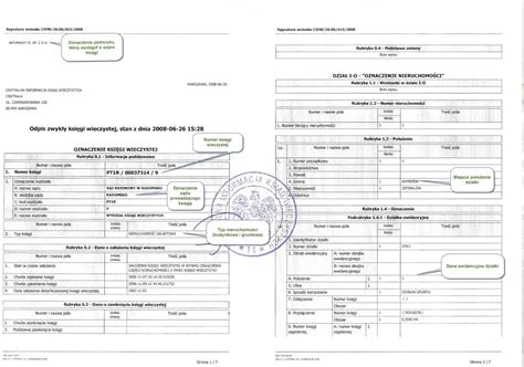 Fragment księgi wieczystej z wpisem komorniczym